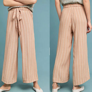 Anthropologie BeachGold Hepburn Wide-Leg Belted Pants Size S Petite